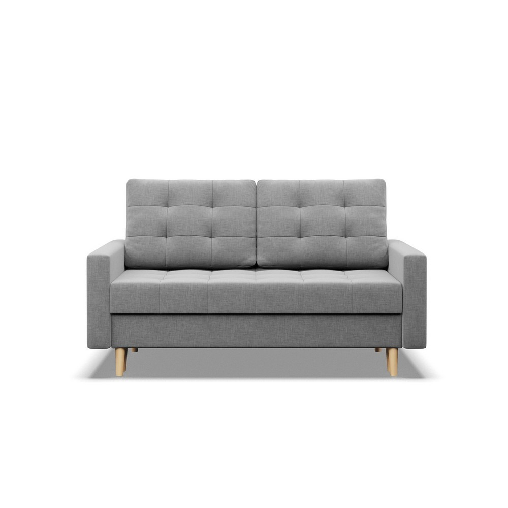 Sofa skandynawska, pikowana, NUBO, 152x92x92 cm, jasny szary | TYLETEGOTU
