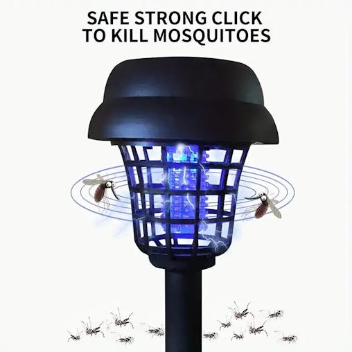 NNETM 2pcs Solar Mosquito Killer Lamp Set - Outdoor Waterproof Fly Trap & Insect Repellent