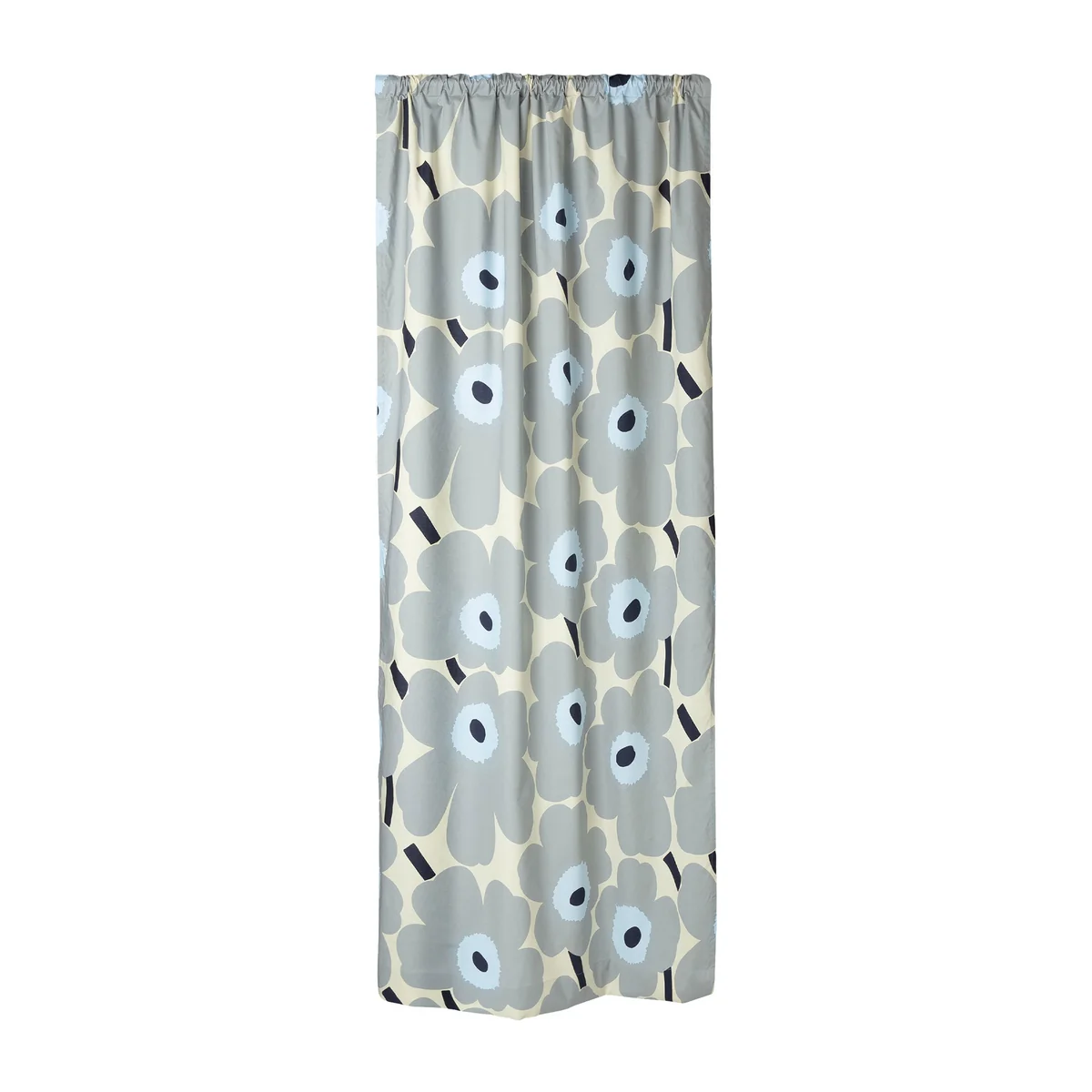 Marimekko - Unikko Ready Made Curtain, 135 x 250 cm, sand / grau / hellgrau / dunkelblau