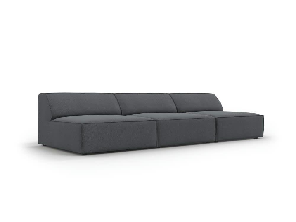 JODIE - Canapé 3 places en tissu structuré gris foncé