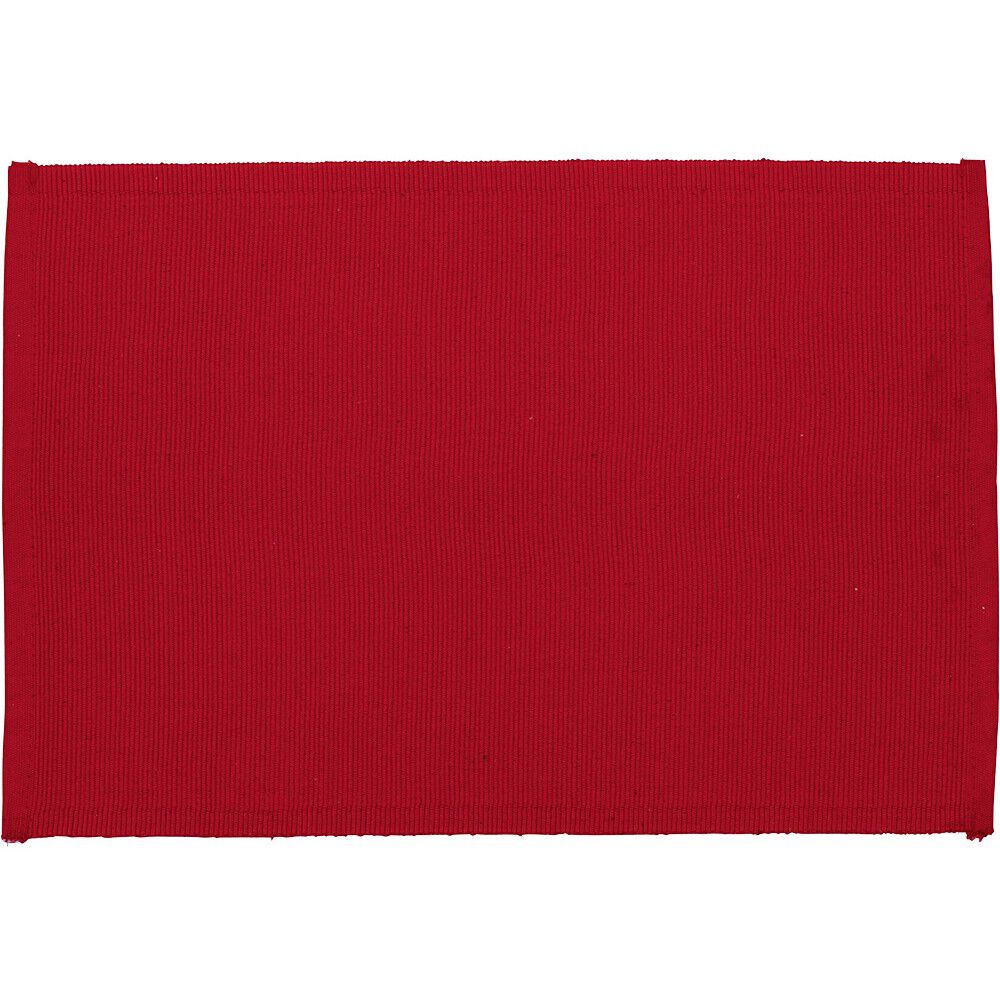 Set de table rectangulaire en coton uni rouge