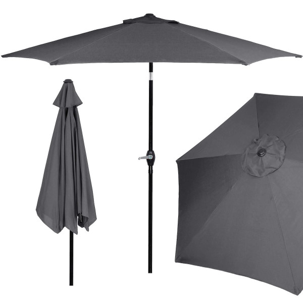Parasol ogrodowy składany 260 cm duży na balkon grafitowy