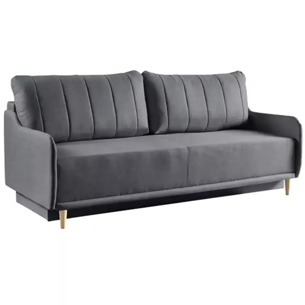 Sofa MORIS z bokami i funkcją spania szara