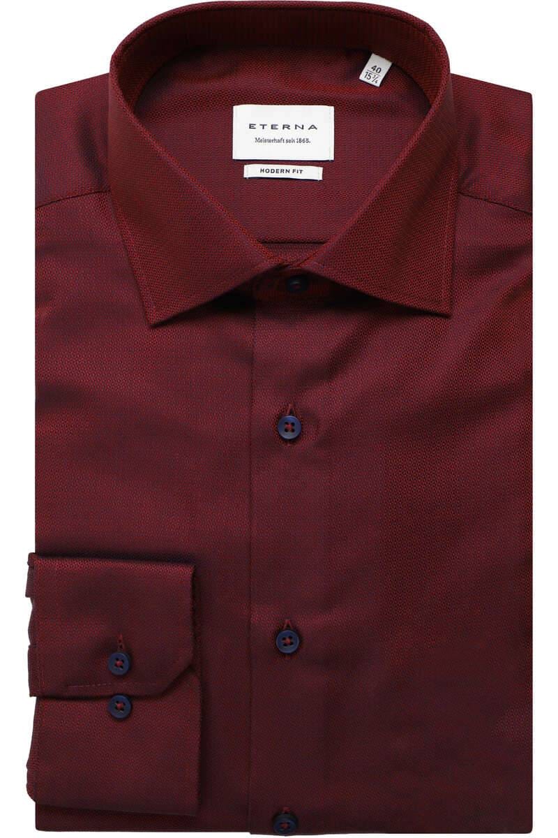 ETERNA Modern Fit Hemd bordeaux, Strukturiert