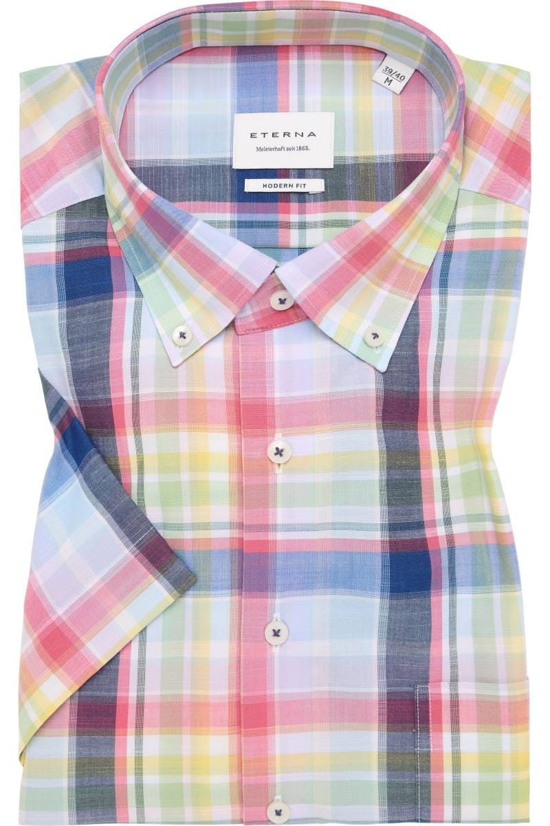 ETERNA Modern Fit Tencel Hemd lila, Kariert