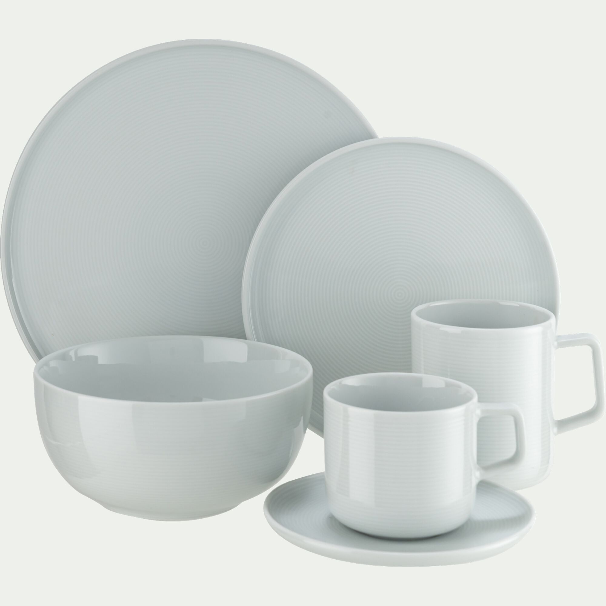 ELIO - Tasse et sous-tasse spirale en porcelaine 25cl - blanc