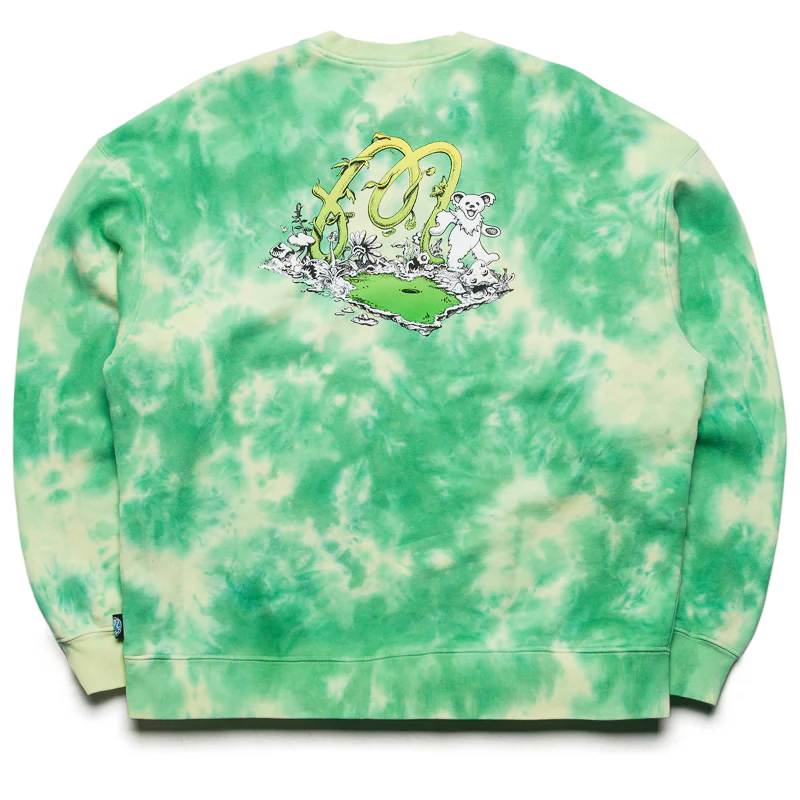 Malbon Golf x Grateful Dead Range Sweatshirt - Green Tie Dye