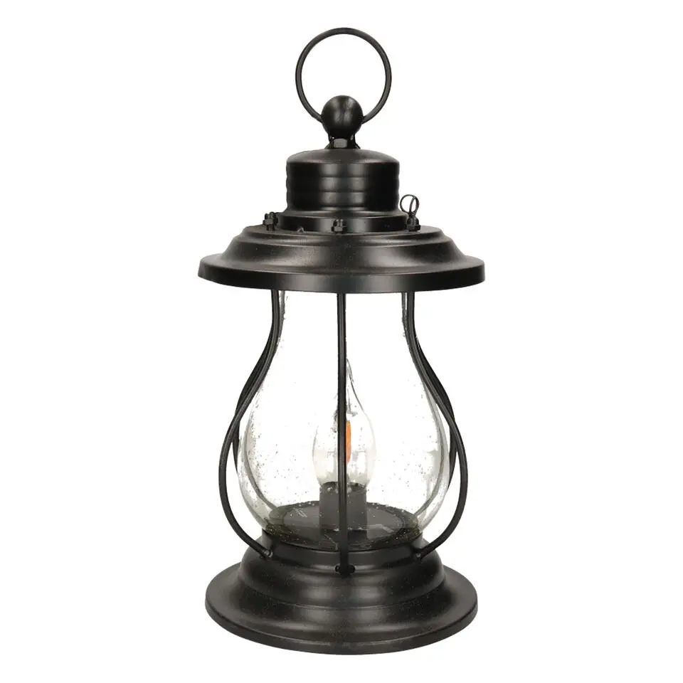 Anna's Collection Solar lantaarn - vlameffect - 17 x 31 cm - metaal