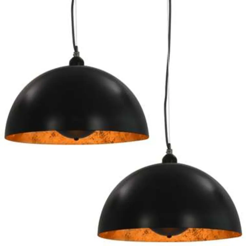 vidaXL - Plafondlamp - Zwart - Metaal - 40 cm - 2 stuks