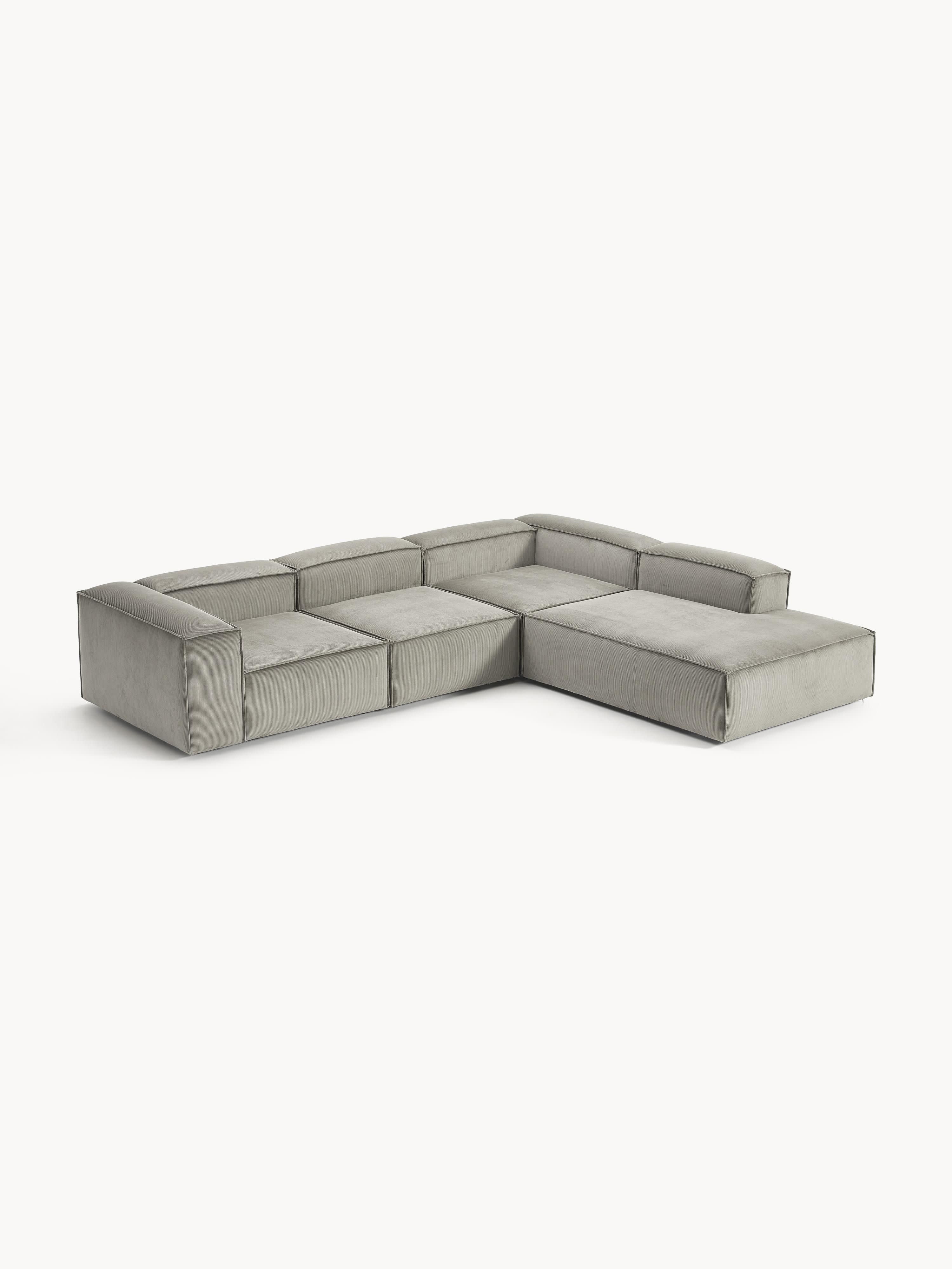 Modulares XL-Ecksofa Lennon (4-Sitzer) aus Cord