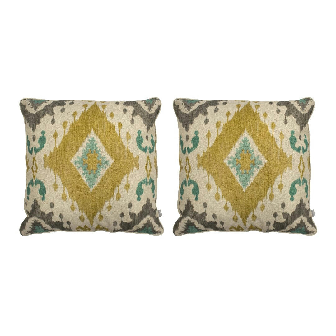 PORTIA MAXI - 2 Housses de cousins 50x50 cm moutarde