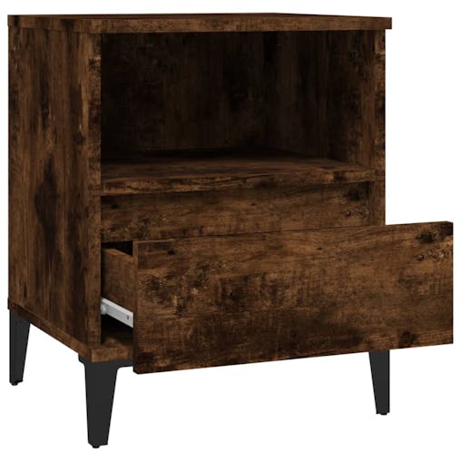 NNEVL Bedside Cabinets 2 pcs Smoked Oak 40x35x50 cm