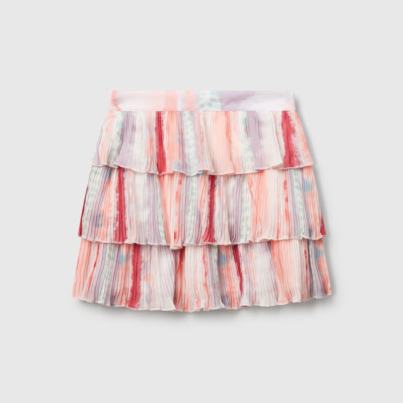 Pleated skirt with print