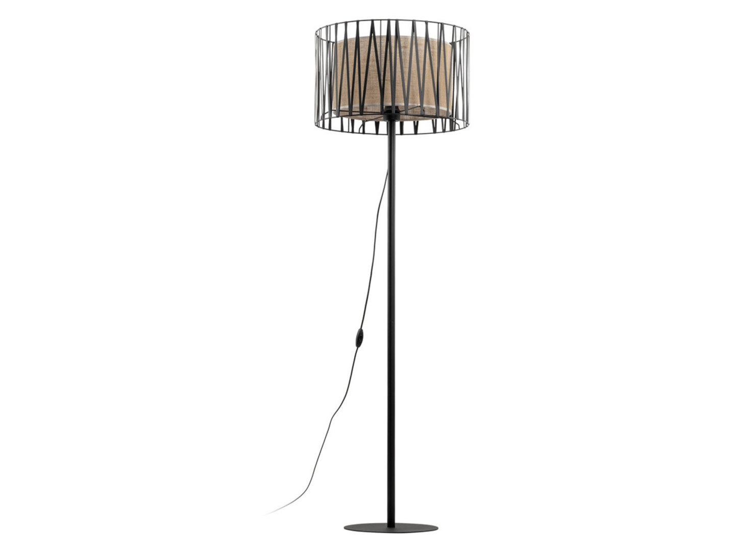 Lampa podłogowa Harmony Nature tkaninowa czarna