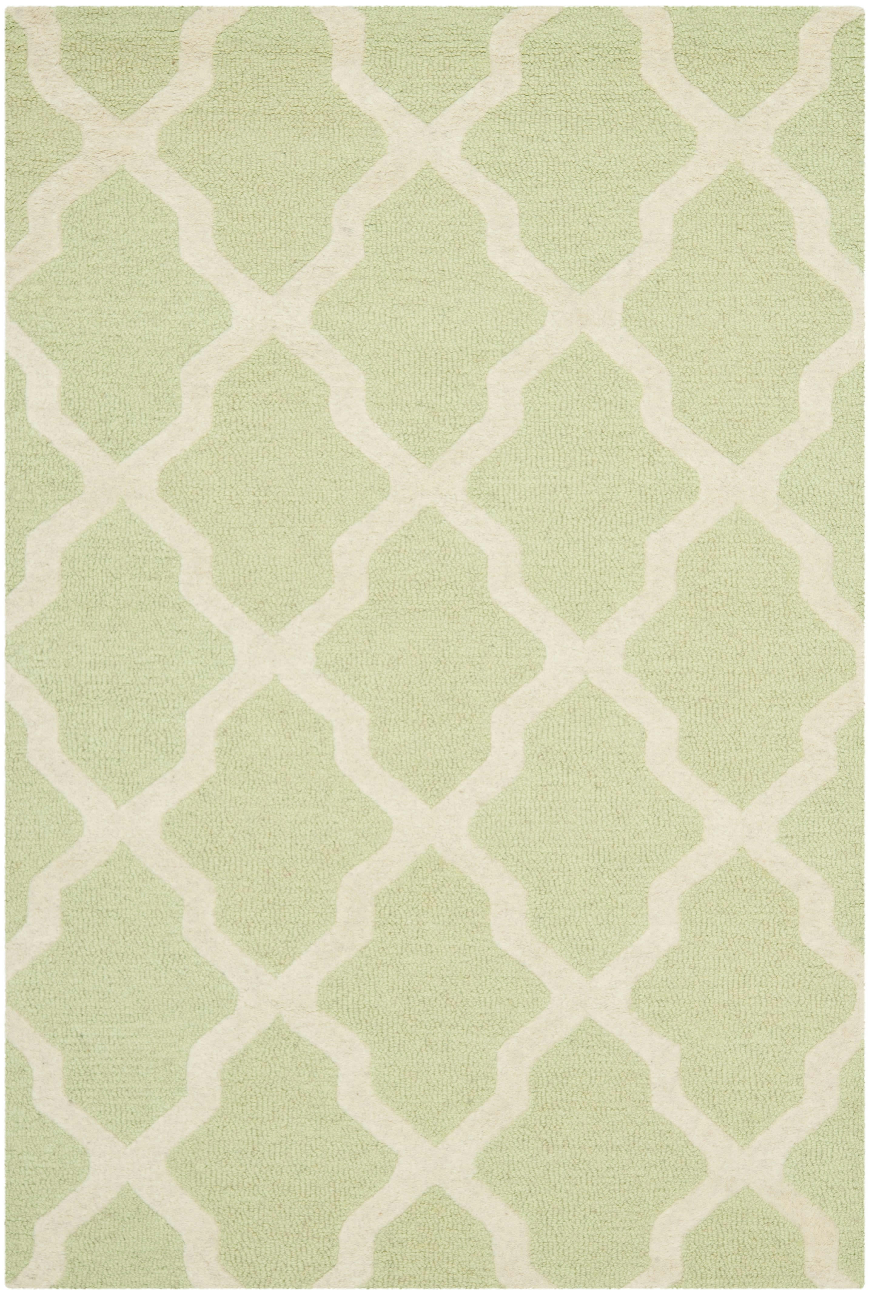 CAMBRIDGE - Tapis de salon interieur en vert clair & ivoire, 122 x 183 cm