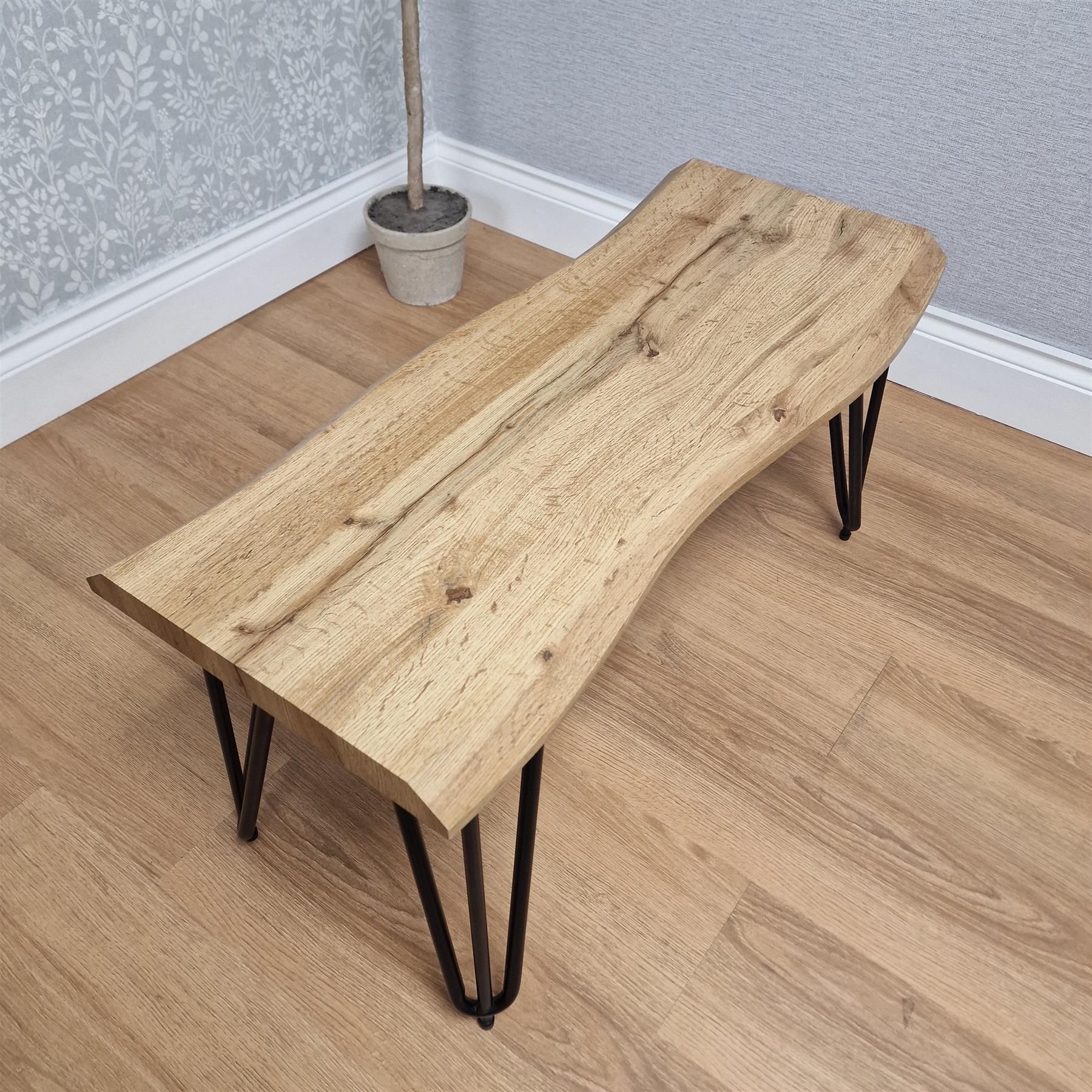KOSY KOALA Wooden Bench With Metal Hairpin Legs for Dining Room, Work, or Study