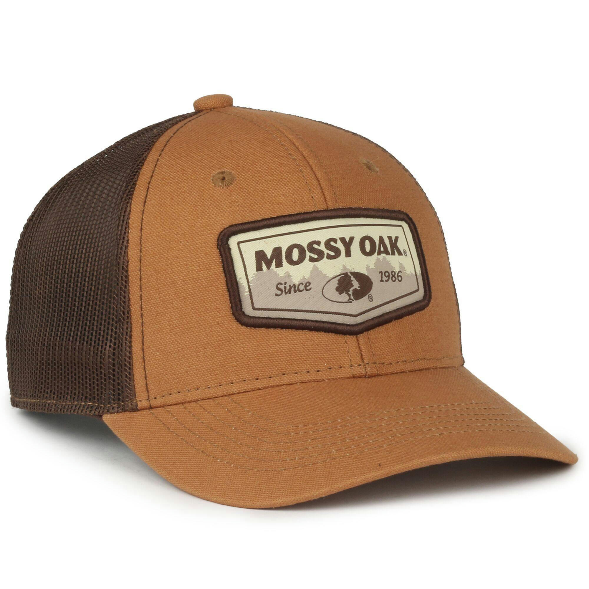 Mossy Oak Brown Unwashed Pre-Curved Visor Cap