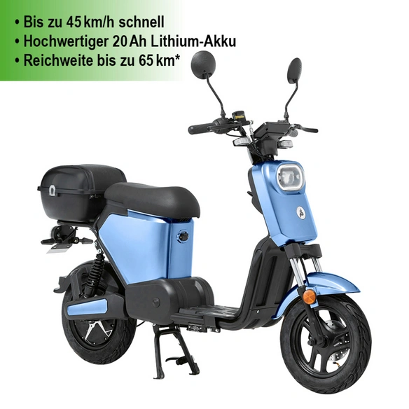 E-Roller »Messina«, max. 45 km/h, Reichweite: 65 km, blau