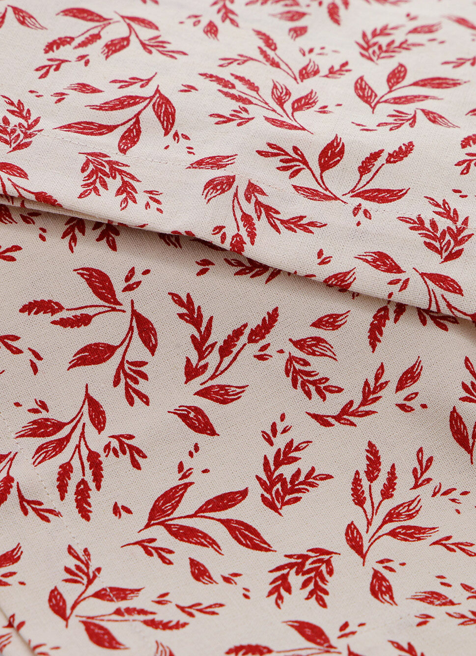 LOT DE 2 SERVIETTES EN COTON BEIGE/BORDEAUX