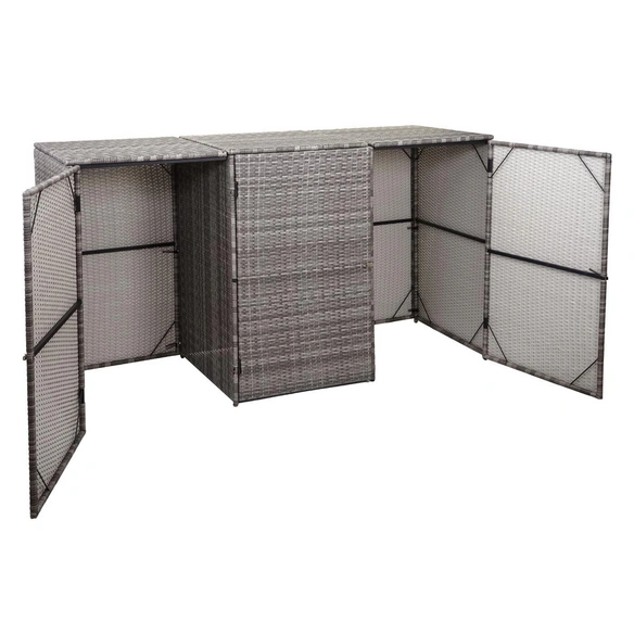 Mülltonnenverkleidung »MVG-E25«, BxHxT: 195 x 110 x 66 cm, Poly-Rattan, 3 x 120 L