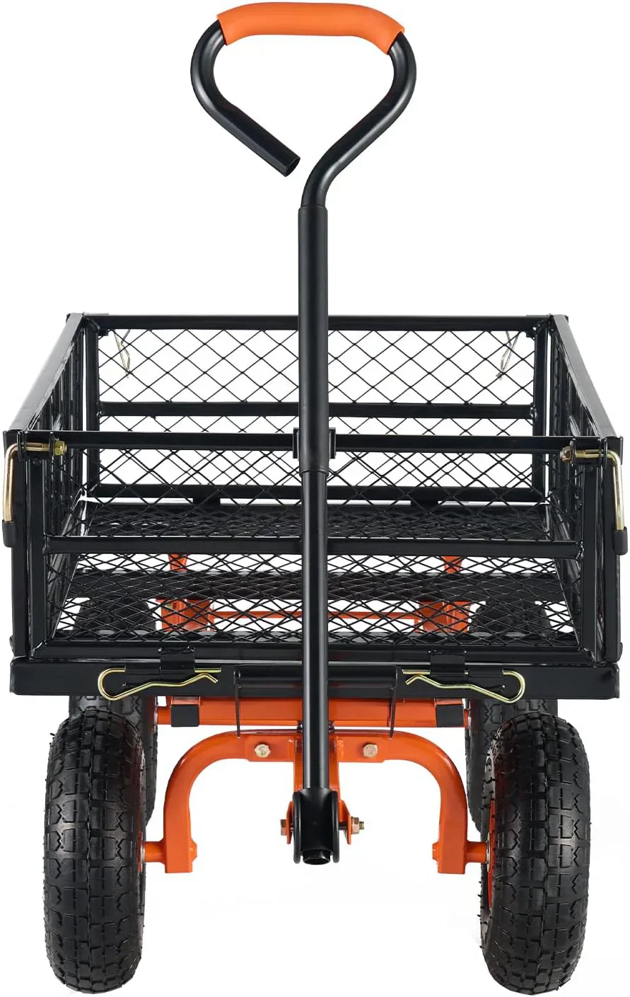 Garden Dump Cart, Heavy Duty Garden Wagon Yard Dump Wagon with Removable Sides, Convert to Flatbed, Utility Liner, 10in All Terrain Wheels(880lbs)