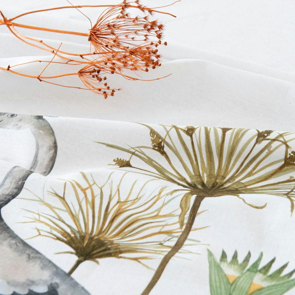 ZAHRA - Nappe en coton biologique imprimé tropical multicolore 150x250