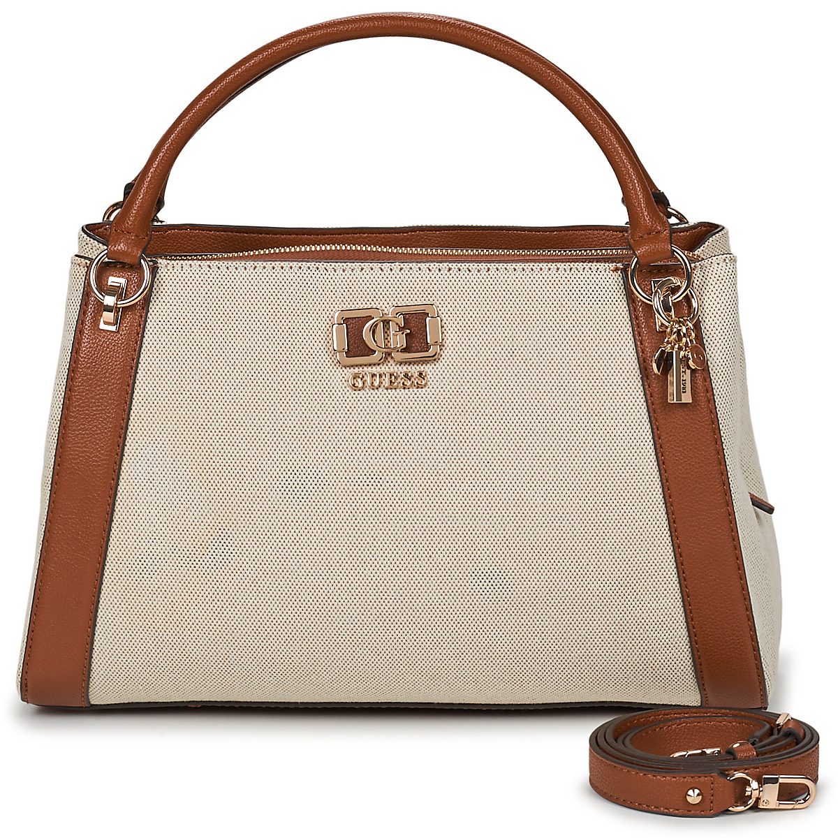 Guess - KARNILLA GIRLFRIEND SATCHEL - Beige / Brown