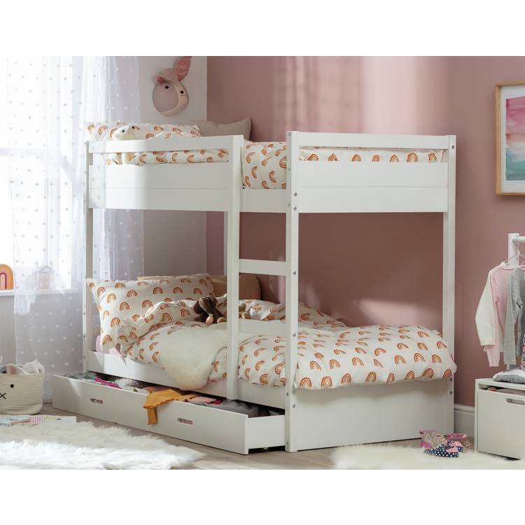 Habitat Rico Bunk Bed, Drawer & 2 Kids Mattresses - White