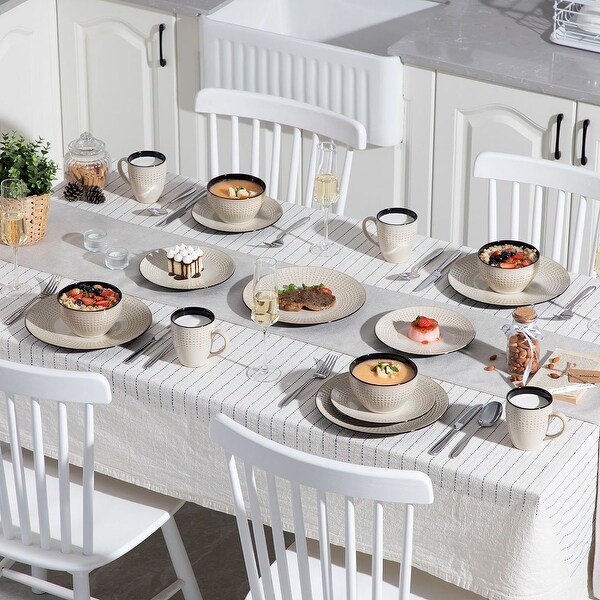 vancasso Embossed 16-Piece Dinnerware Set, Service for 4