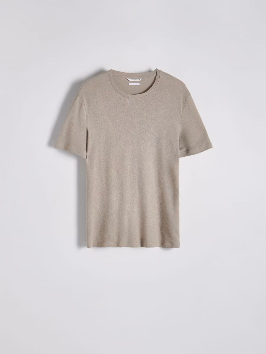 Regular Fit T-Shirt With Linen Blend