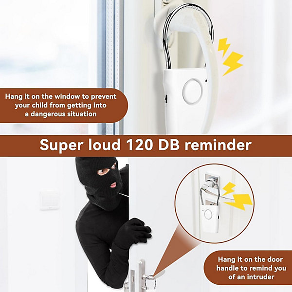 CODEKEY 120dB Alarme de Porte et Fenêtre, Alarme Antivol Alarme sans Fil Anti-Intrusion pour Poignée de Porte, Fenêtre, Sécurité