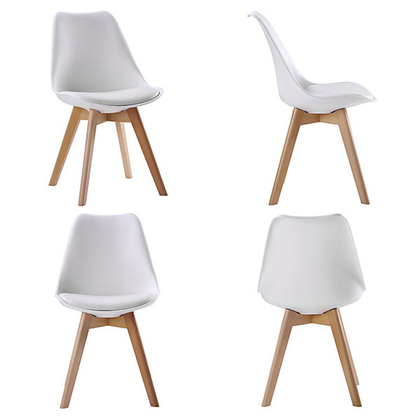 Ensemble table rectangulaire 120cm PIA et 4 chaises NORA blanc - HAPPY GARDEN