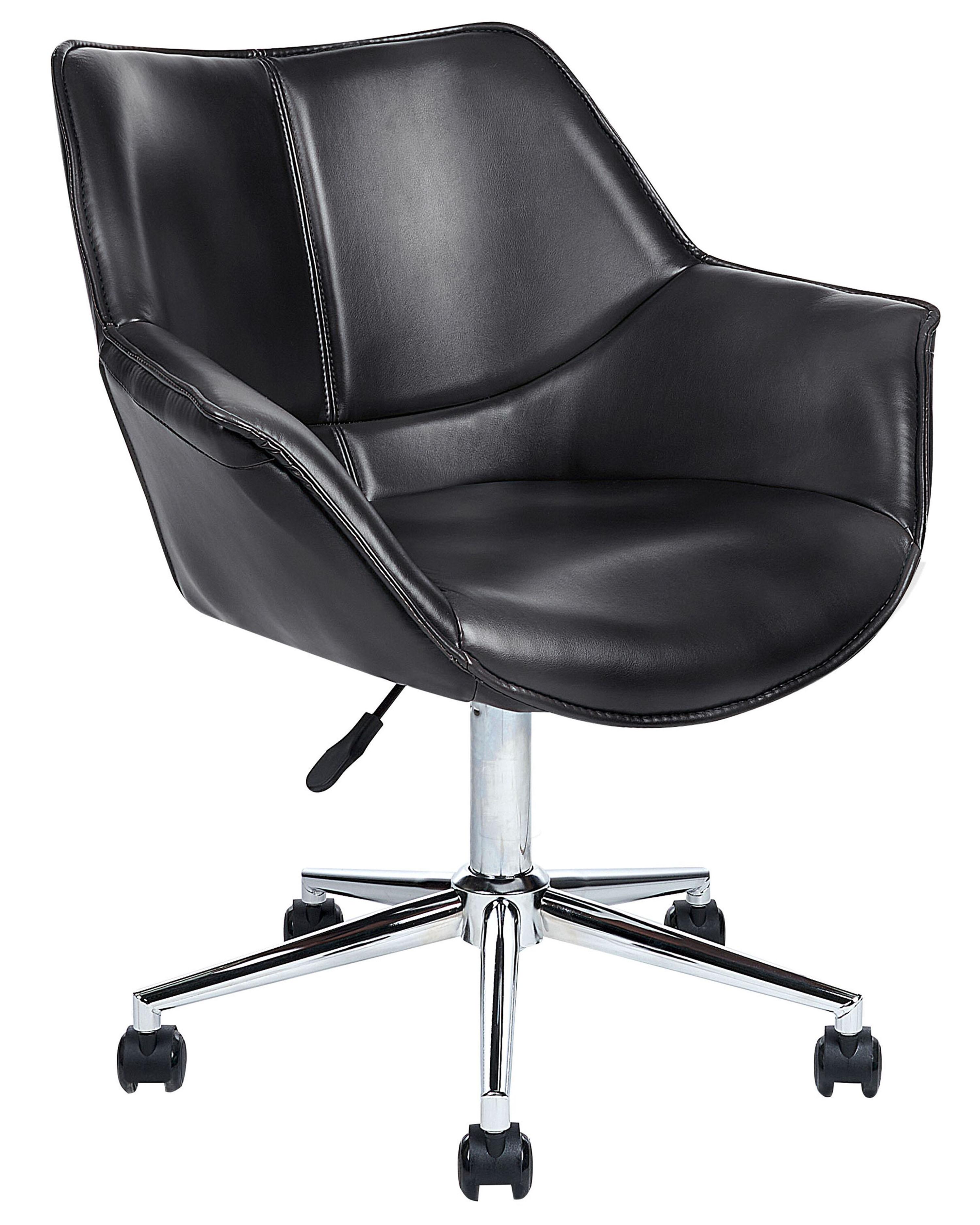 Desk Chair NEWDALE Faux Leather Black