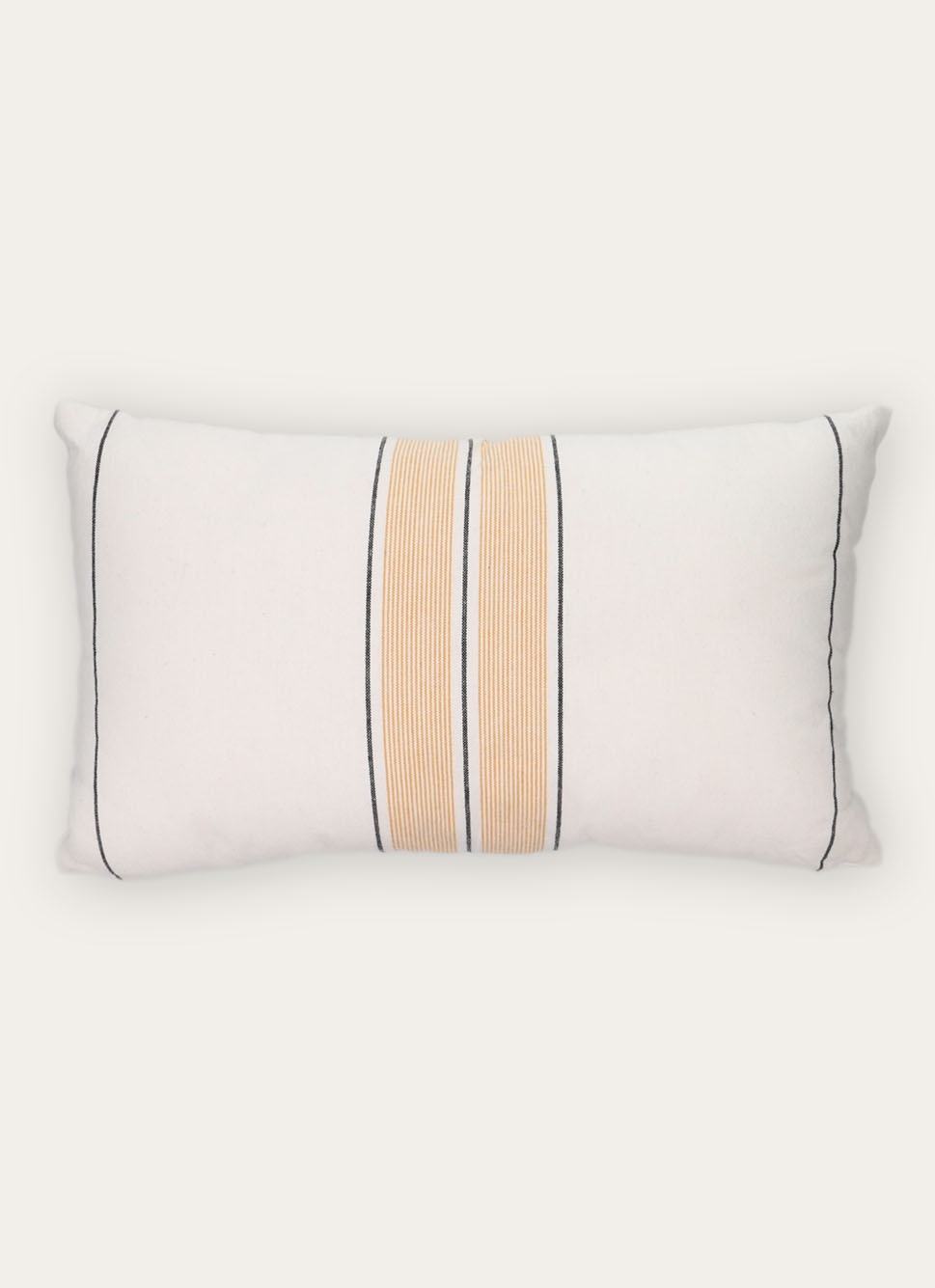 COUSSIN ÉCRU à RAYURES ECRU/JAUNE