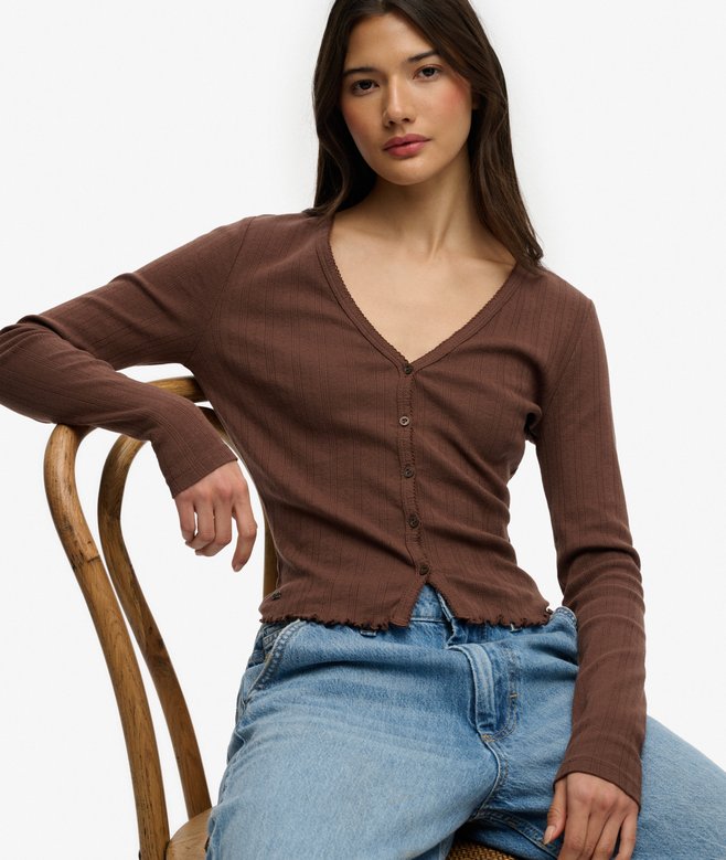 Athletic Essential Pointelle Cardigan