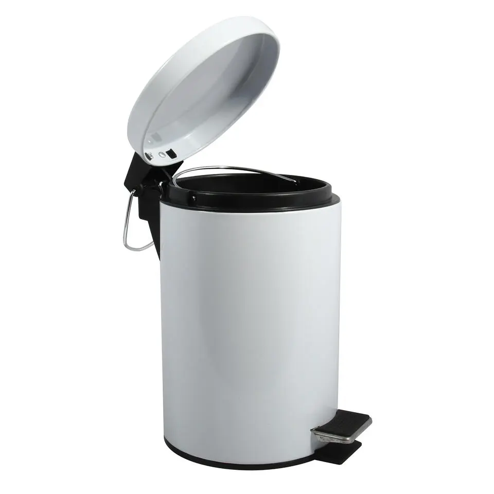 MSV badkamer/toilet pedaalemmer - wit - 3 liter - 17 x 25 cm