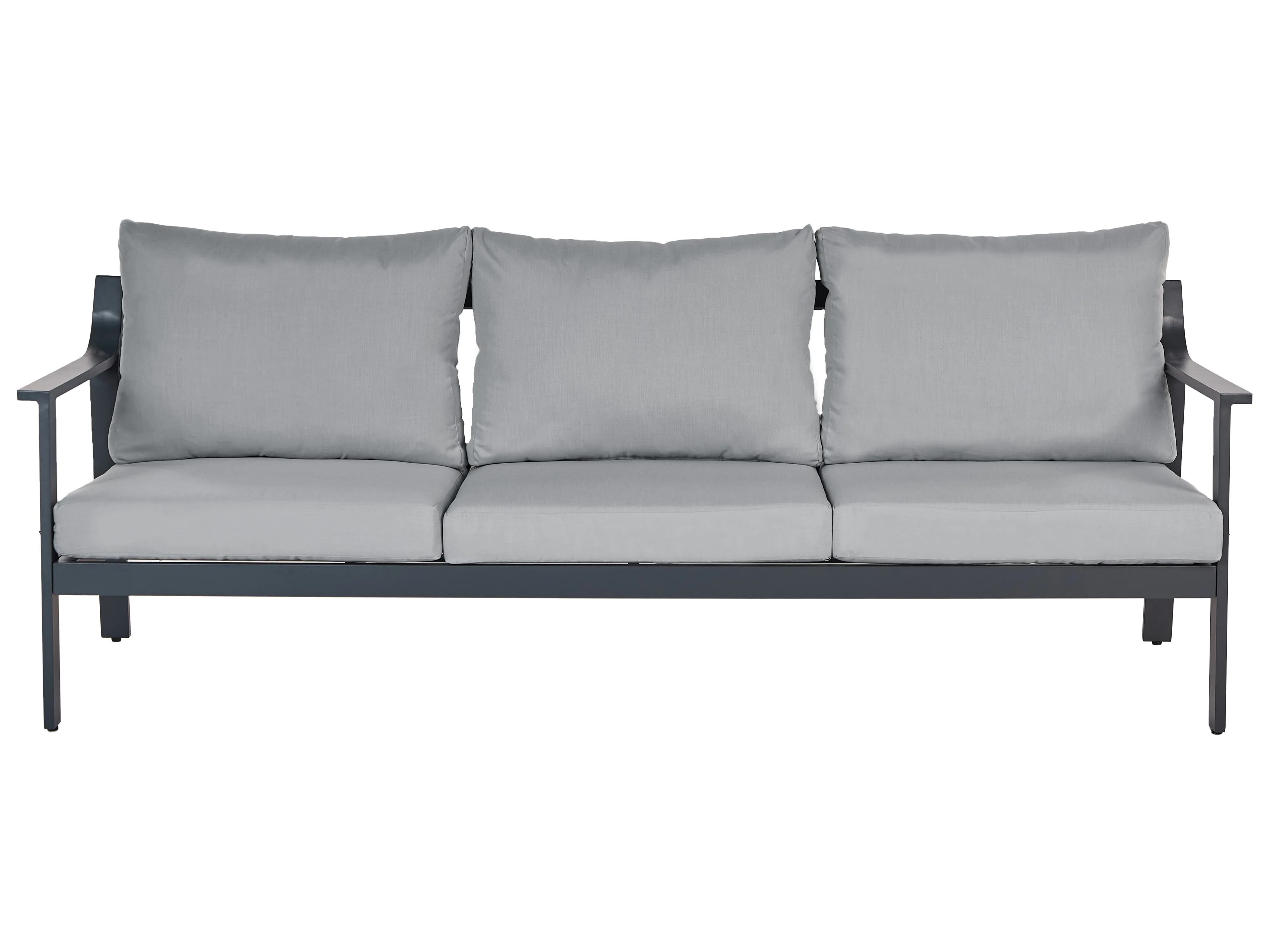 Garden Sofa 3 Seater KIATO Metal Dark Grey
