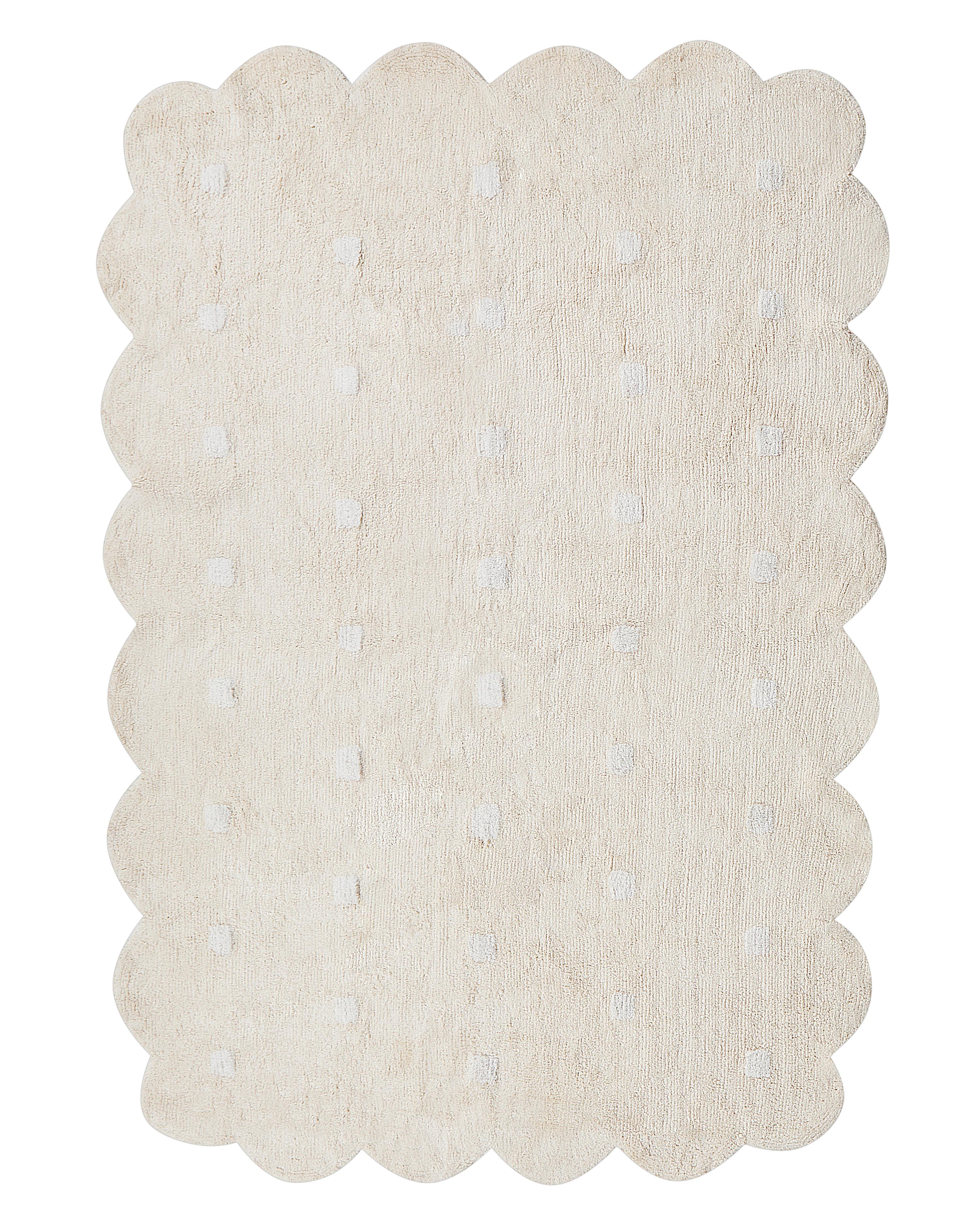 Kids Rug SAREKI Beige 140 x 200 cm Cotton