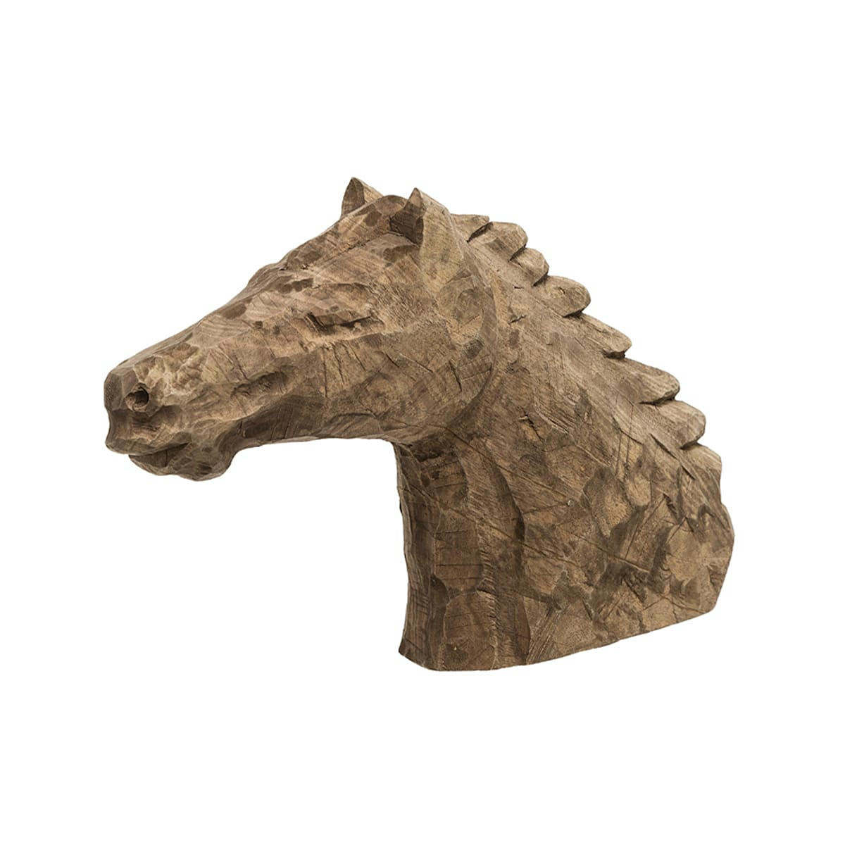 - Statue en bois tête de cheval