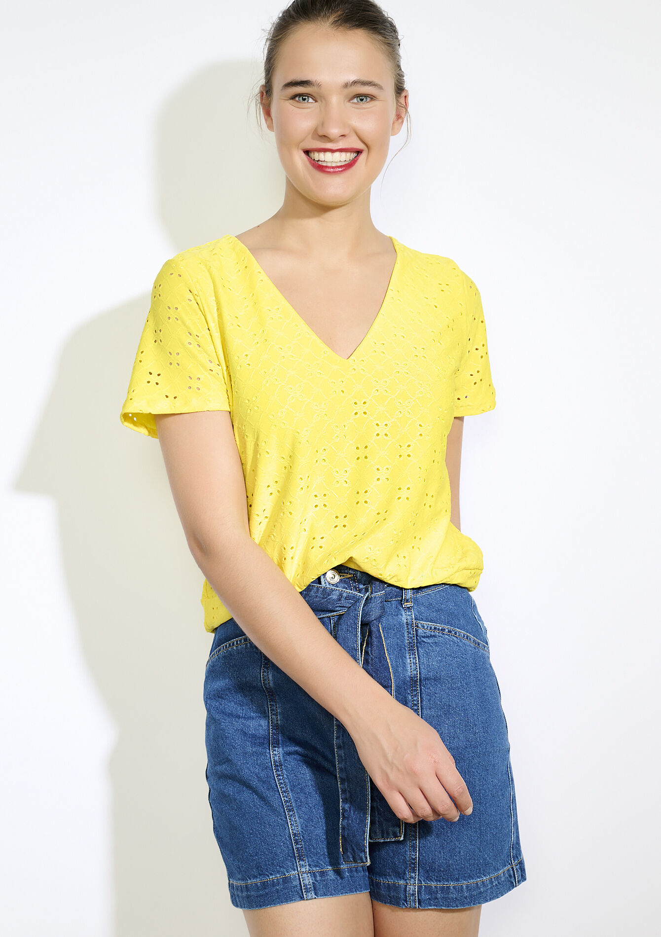 Geborduurd T-shirt met korte mouw