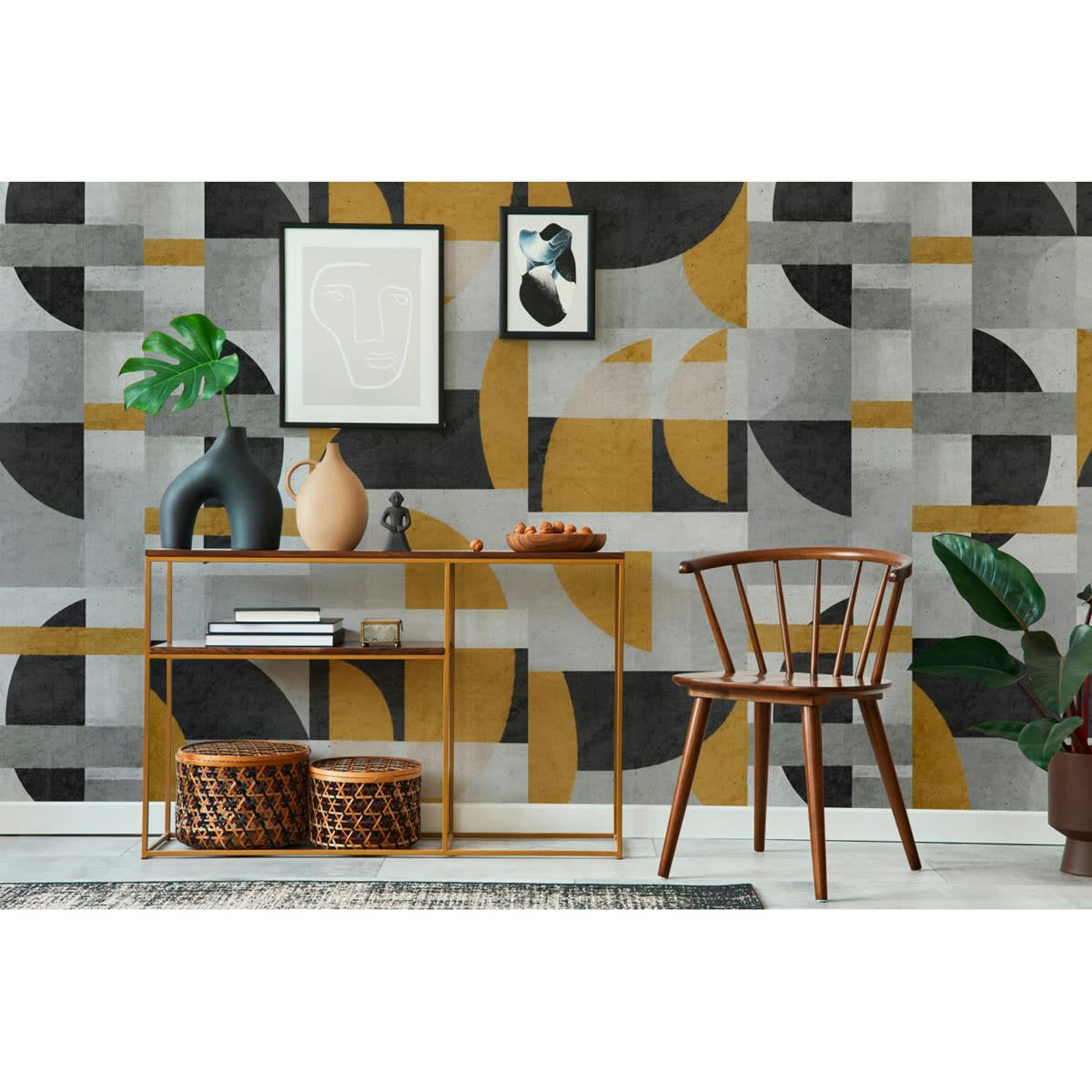 WALTER - Papier peint panoramique motif graphique Or 432x280cm