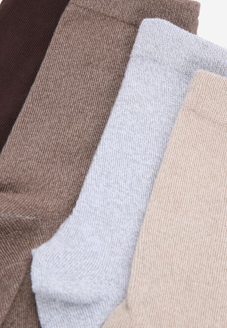 Womens 4pk Natural Super Soft Ankle Socks