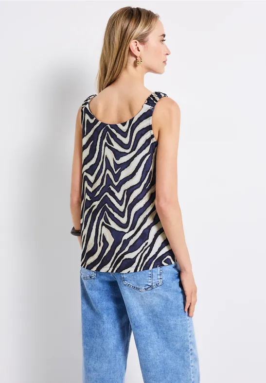 Print-Top mit Raffung