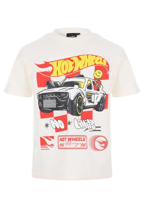 Younger Boys Ecru Hot Wheels T-Shirt
