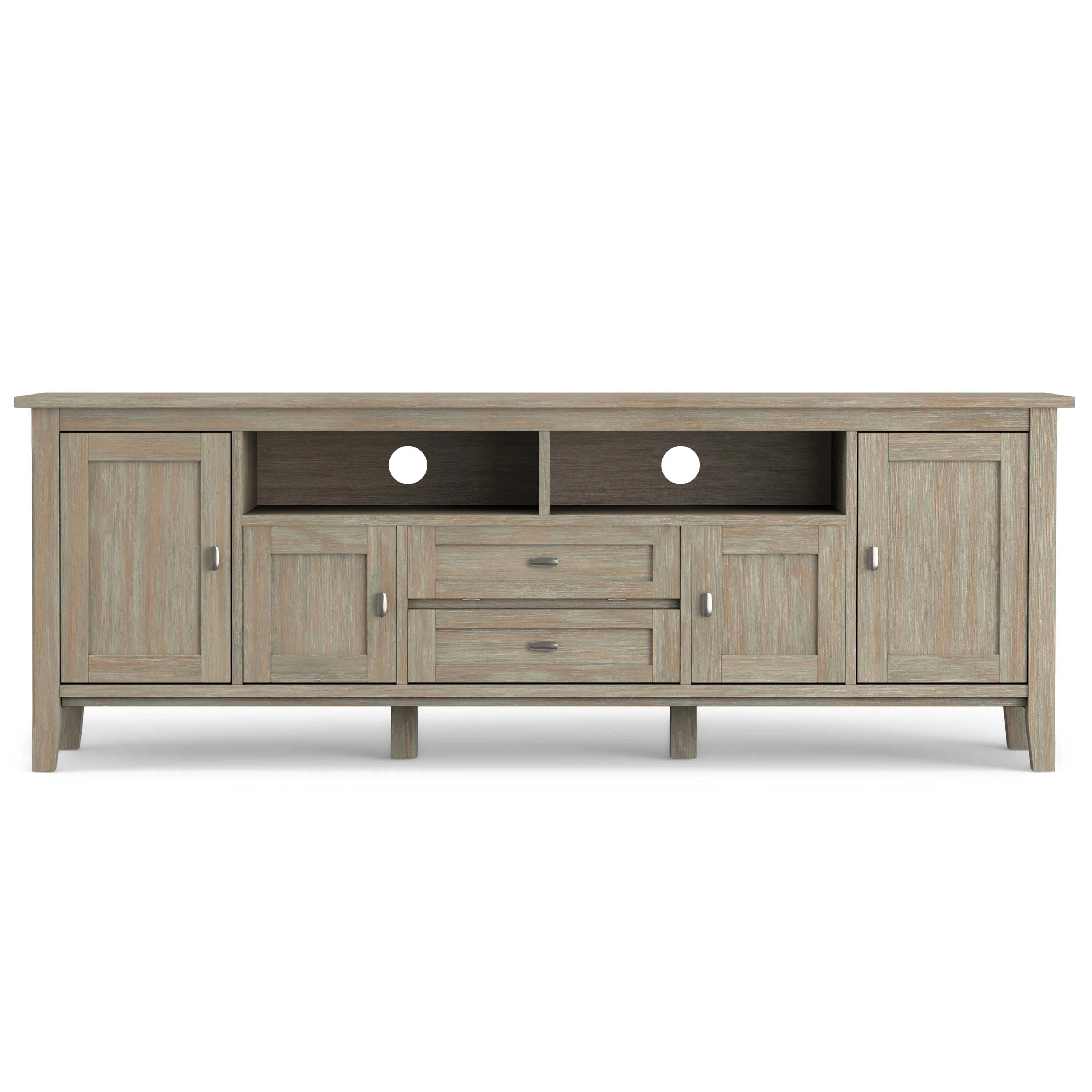 WYNDENHALL Norfolk SOLID WOOD 72 inch Wide TV Media Stand For TVs up to 80 inches - 72'' W x 17.5'' D x 26'' H