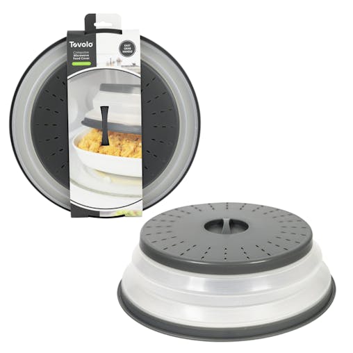 Tovolo Collapsible Microwave Food Cover Anti-Splatter 26cm Charcoal | Set of 2