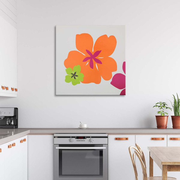 Feeby Obraz na płótnie Duży kwiat i mały zielony 30x30
