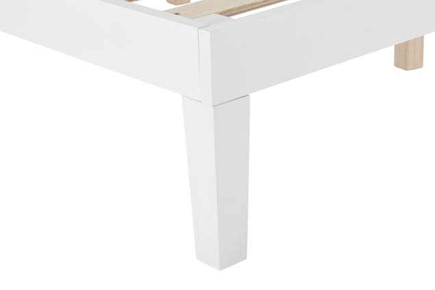 NNEKGE William Wood Bed Frame (Queen White)