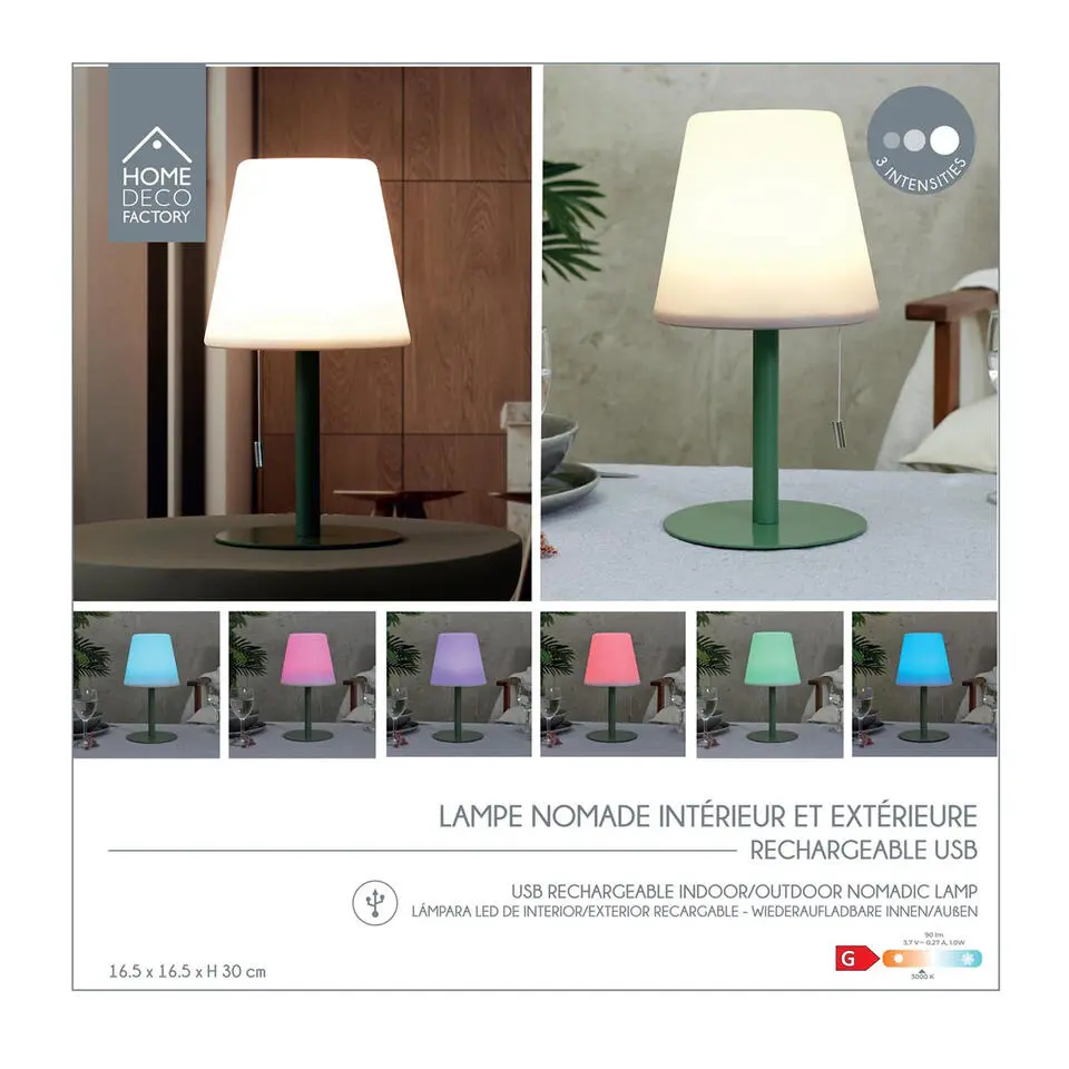 Home Deco Company Tafellamp - LED - kunststof - kleurenlamp -30cm