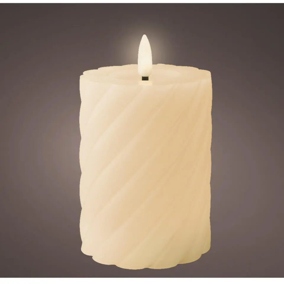 Lumineo Luxe LED kaars - creme wit - D7,5 x H12,3 cm - timer